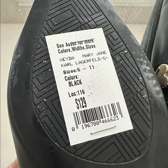 Black Karl Lagerfeld Women's Shoes with Gold Accents - Picture 4 of 6